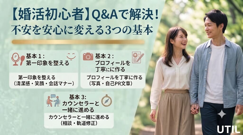 【婚活初心者】Ｑ＆Ａで解決！不安を安心に変える３つの基本